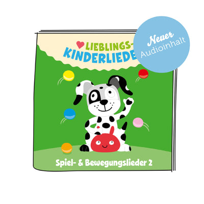 tonies Hörfigur für Toniebox, Lieblings-Kinderlieder – Spiel- und Bewegungslieder 2, Kinderlieder für Kinder ab 3 Jahren, Spielzeit ca. 49 Minuten