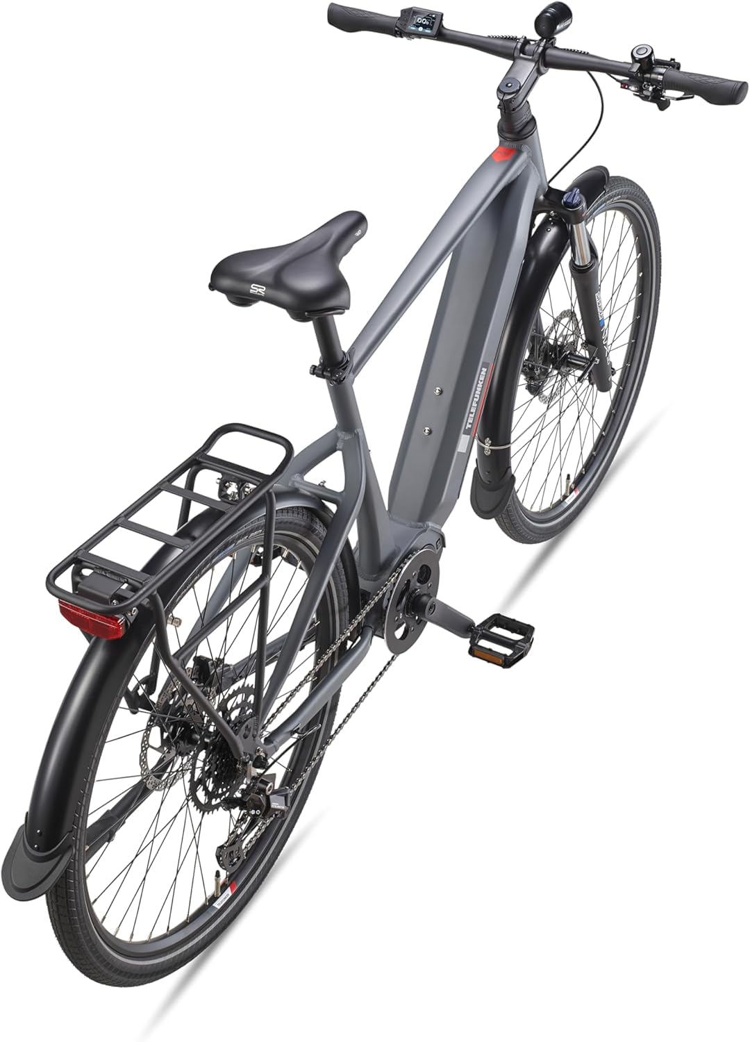 TELEFUNKEN E-Bike Herren 27,5 Zoll, Elektrofahrrad Mittelmotor, 9-Gang Kettenschaltung, Hydr. Scheibenbremsen, Pedelec SUV-Bike inkl. Fahrradschloss