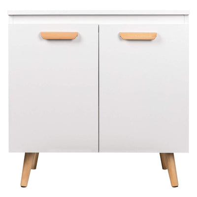 EUGAD Waschbeckenunterschrank Unterschrank Badezimmerschrank Waschtisch Badschrank Beistellschrank mit 2 Türe 60 x 40 x 60,5 cm Weiß