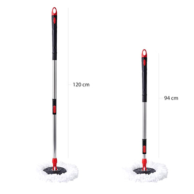 Retoo Wischmopp Komplett Set, Bodenwischer mit Teleskopstiel 94-120 cm, Mikrofaser Moppkopf mit Kraftfasern und Eimer mit Powerschleuder, schnell und reinigungsstark
