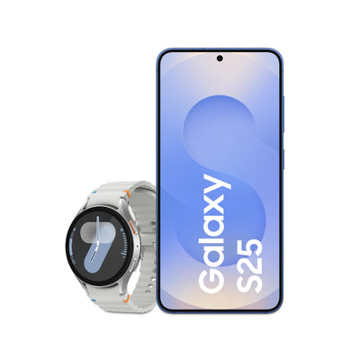 Samsung Galaxy S25 AI Smartphone mit Galaxy AI, 12 GB RAM, 128 GB Speicher, Icyblue, 3 Jahre Herstellergarantie + Galaxy Watch7 Smartwatch