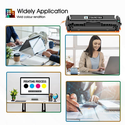 219A 219X MFP 3302FDWG Toner Mit Chip: 4-Pack Kompatible Ersatz für HP 219A 219X für Color Laserjet Pro MFP 3302SDWG 3302FDNG 3302FDW 3302SDW 3302FDN 3202DN 3202DW W2190A Schwarz Cyan Magenta Gelb