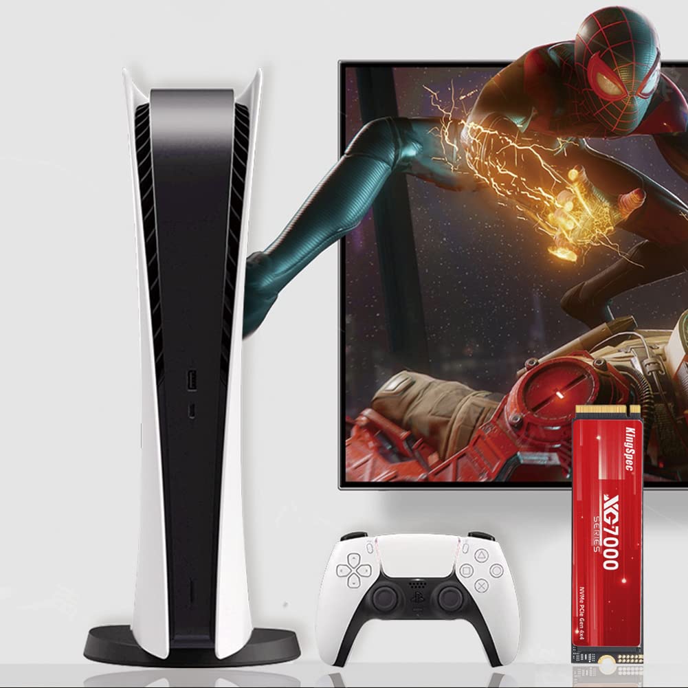 KingSpec 1TB NVMe SSD M.2 2280 Interne SSD PCIe 4.0 Gen4x4, 7400 MB/s Lesen, 6600 MB/s Schreiben, Internes Solid State Drive Kompation mit Gaming Konsole/Desktop/Gaming Laptop