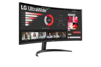 LG Electronics 34WR50QK-B.AEU UltraWide 1800R Curved QHD Monitor 34", 3440 x 1440, 21:9, 5ms GtG, 100 Hz, HDR10, 99% sRGB, PBP-Modus, OnScreen Control, AMD FreeSync - Schwarz