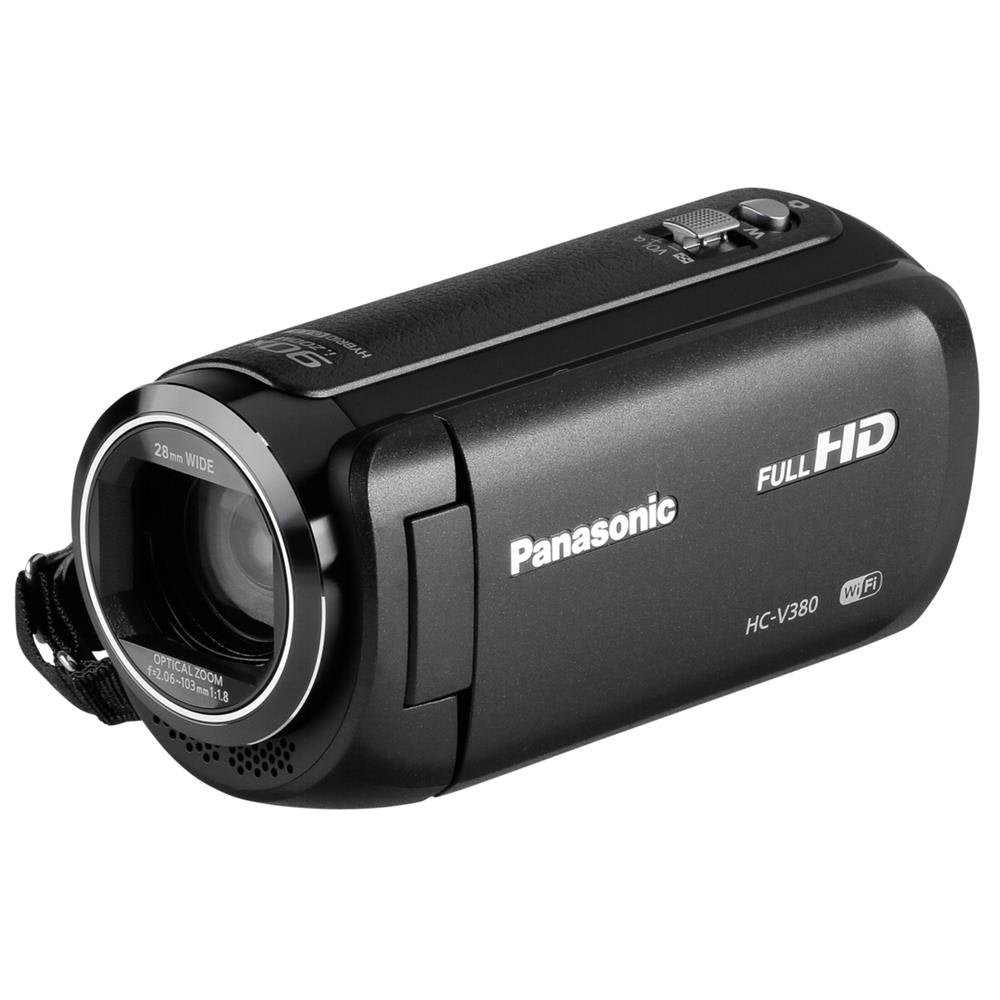 Panasonic HC-V380EG-K Full HD Camcorder (Full HD, 50x optischer Zoom, 28 mm Weitwinkel, optischer 5-Achsen Bildstabilisator Hybrid OIS+, WiFi) schwarz