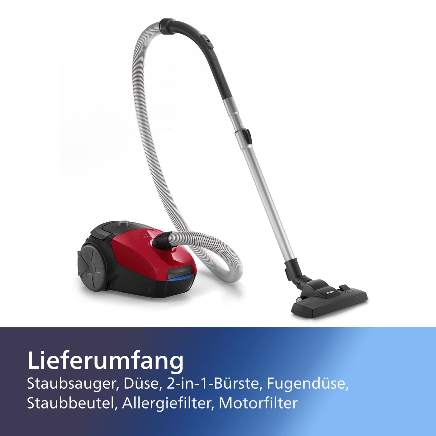 Philips Series 2000 Staubsauger mit Beutel – 900-W-Staubsauger mit Allergiefilter, 9 m Aktionsradius (FC8243/09)