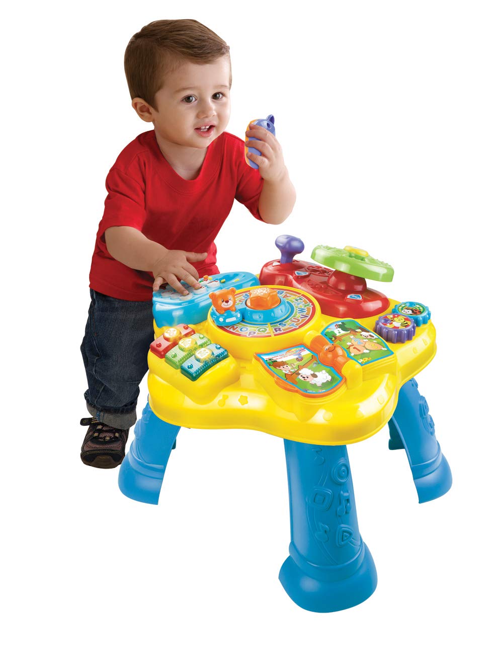 Vtech Baby Abenteuer Spieltisch – Bunter Babyspieltisch mit 6 Spielfeldern und interaktiven Elementen – Farben, Zahlen, Tiere, Musik und Formen spielerisch Lernen – Für Kinder von 12-36 Monaten