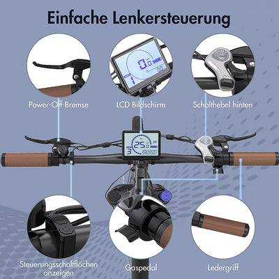 Fafrees F26 Pro ebike 14.5Ah Akku, Elektrofahrrad 250W 26 Zoll, City e-Bike 25km/h, e Bike Herren Damen, E-Fahrrad Support Mobile APP, Reichweite bis zu 55-110Km, Grau