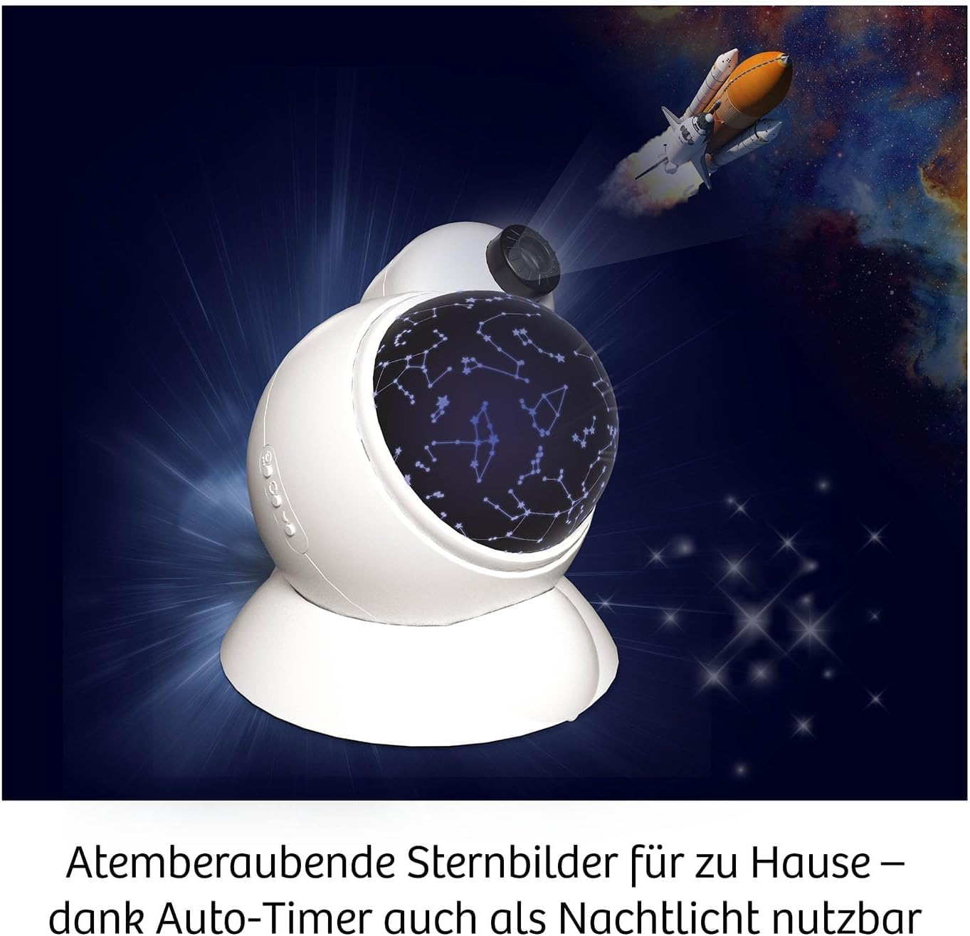 KOSMOS 676902 Zimmer Planetarium Projektor mit 2 auswechselbaren Sternkarten, spannende Infos zum Sternenhimmel, Sonnensystem, Planeten, Astronomie für Kinder ab 8 Jahre