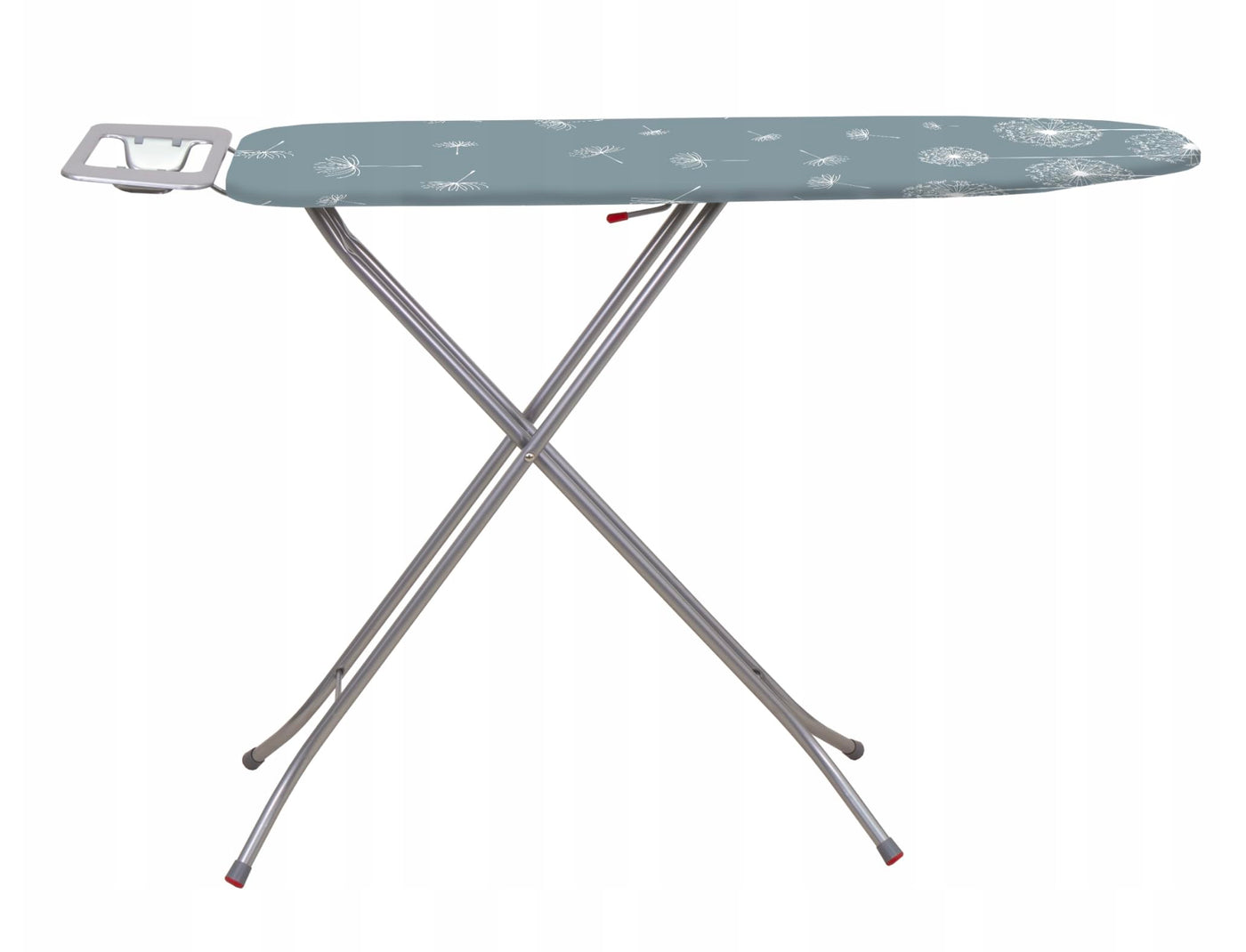 Klappbares Bügelbrett, 114x34cm Dampfbügelbrett mit Metallnetz, Bügeltisch mit 5mm Schaumstoffunterlage und Bügeleisenablage, Bügelbrett mit Antirutschfüßen + Bügeleisenreinigungsstick