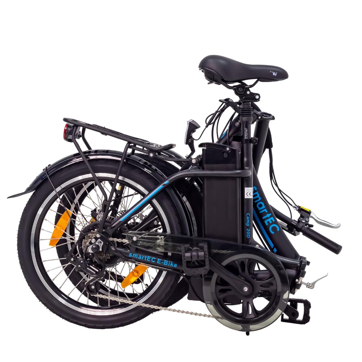 smartEC Camp-20D E-Bike Klapprad 250W Hinterradmotor Li-Ion-Akku 36V/15,6Ah 20 Zoll E-Klapprad E-Faltrad Elektrofahrrad Reichweite 100km bis 25 km/h (Schwarz)