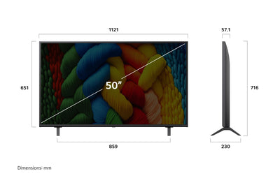 LG 50NANO80A6B TV 50 Zoll (127 cm) 4K NanoCell AI TV (α7 Gen8 4K AI Prozessor, webOS 25, 60Hz) [Modelljahr 2025]