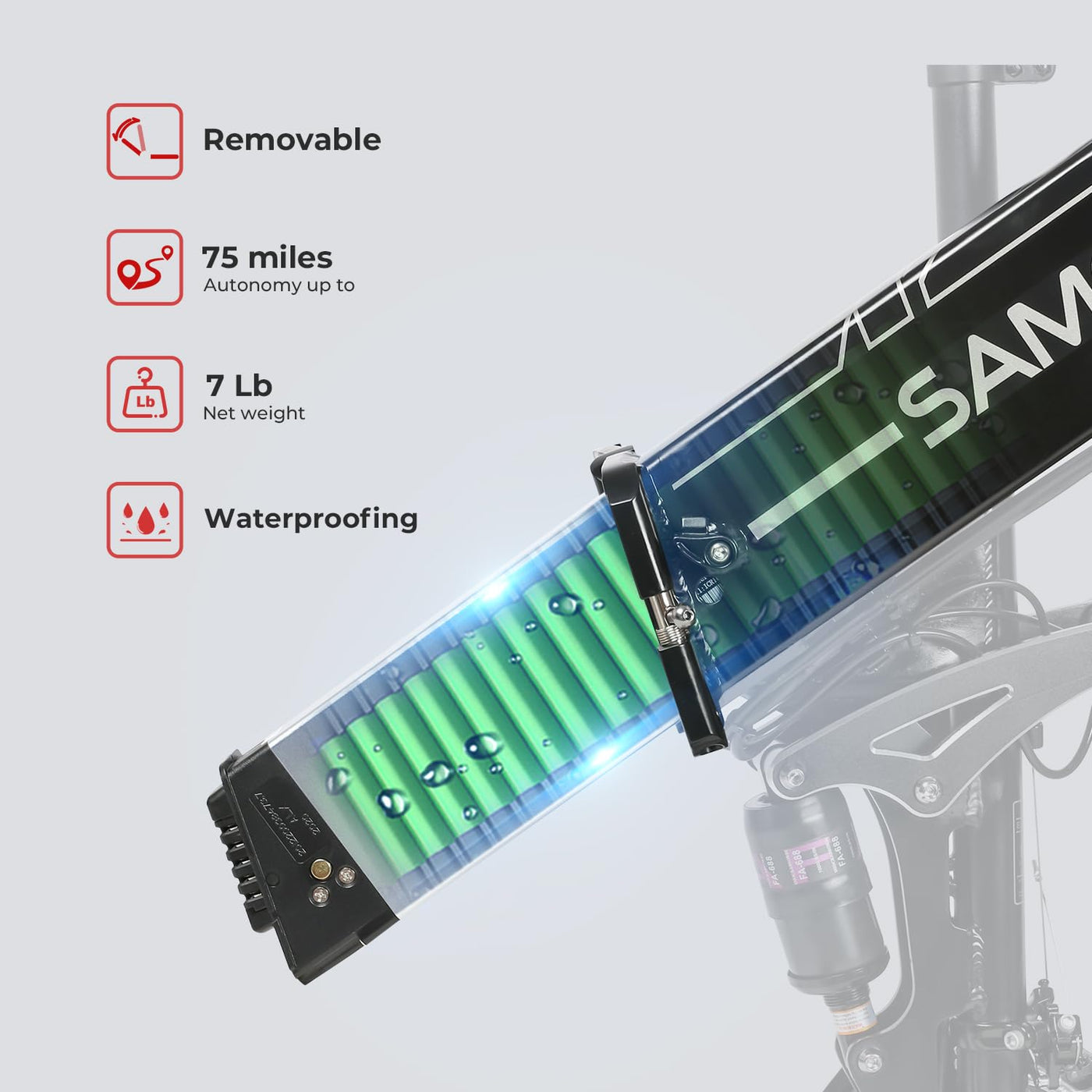 SAMEBIKE LO26 E-Bike 26" faltbares Elektrofahrrad mit abschließbarer Federgabel, 48V 14Ah Lithium-Akku Reichweite bis zu 100 km mit 21 Gangschaltung Elektro-Mountainbike