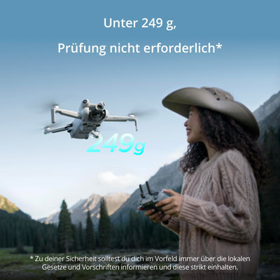 DJI Mini 4 Pro Fly More Combo mit DJI RC 2 Fernsteuerung (Bildschirmfernsteuerung), faltbare Mini-Drohne mit 4K-Kamera, unter 249g, 34 Minuten Flugzeit, 2 zusätzliche Akkus, Klasse-C0