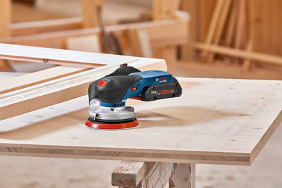Bosch Professional 18V System Akku Exzenterschleifer GEX 18V-125 (inkl. Schleifteller (125mm), 1x Schleifpapier, Staubbeutel, L-BOXX, ohne Akku/ Ladegerät)