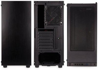 Kolink Stronghold Midi-Tower Mini-ITX bis E-ATX, PC Hülle mit Seitenfenster, Tempered Glass Computergehäuse, PC Case Computer Gehäuse mit lüfter, Schwarz