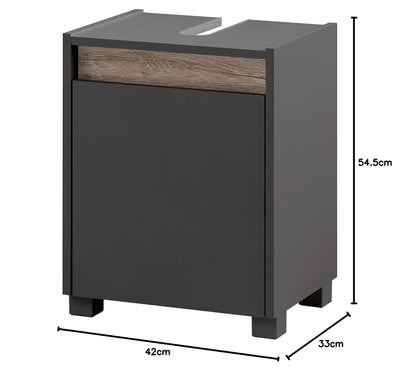 Schildmeyer Waschbeckenunterschrank 148462 Cosmo, 42 x 54,5 x 33 cm (BxHxT), anthrazit