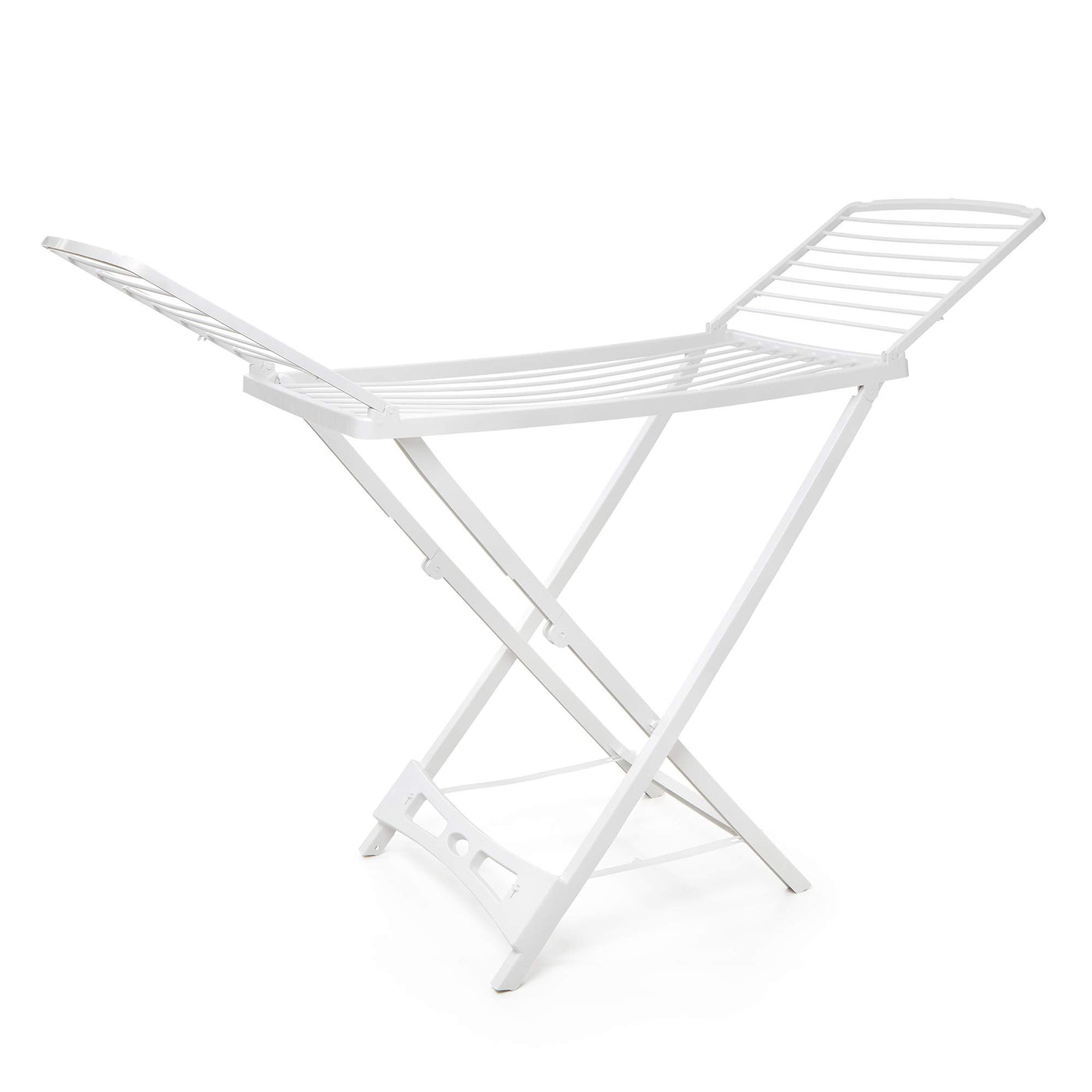 Rayen | Wäscheständer mit Anti-Rutsch-System und Beinarretierung | XXL-Riegel | Garderobe für drinnen und draußen mit 20 m Verlegefläche | Wäscheständer aus Harz, Weiß