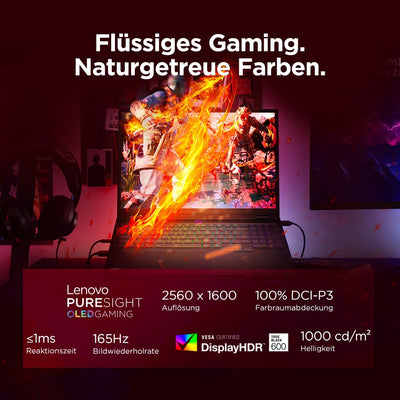 Lenovo Legion 5 Gaming AI Laptop | 15.1" WQXGA 165 Hz OLED Display | NVIDIA GeForce RTX 5060 | AMD Ryzen AI 7 350 | 16GB RAM | 1TB SSD | Win11 | QWERTZ | Eclipse Black | 3 Monate GamePass
