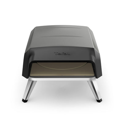 Tefal Pizza Pronto Gas-Pizzaofen für den Außeneinsatz, bis 400 °C, Temperaturregler, Ein-/Ausschalter, Steuerung des Drehsteins, kompakt, inkl. Pizzaschieber, Edelstahl, JM413015