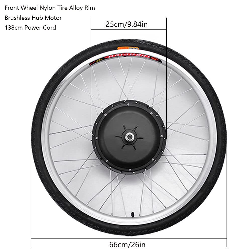czyuRachel 26 Zoll E-Bike Vorderrad, 36v 250w Elektrofahrrad Umbausatz Conversion Motor Kit Ebike Conversion Kit Electric Bicycle Umbausatz Pedelec Umbausatz Mit Qualität Controller Tasche