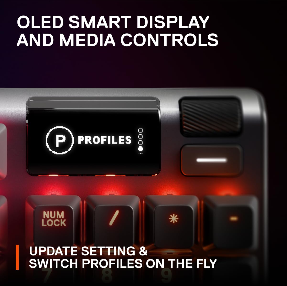 SteelSeries Apex 7 - Mechanische Gaming-Tastatur – OLED Smart Display – Rot Schalter – Deutsches (QWERTZ) Layout - Standard