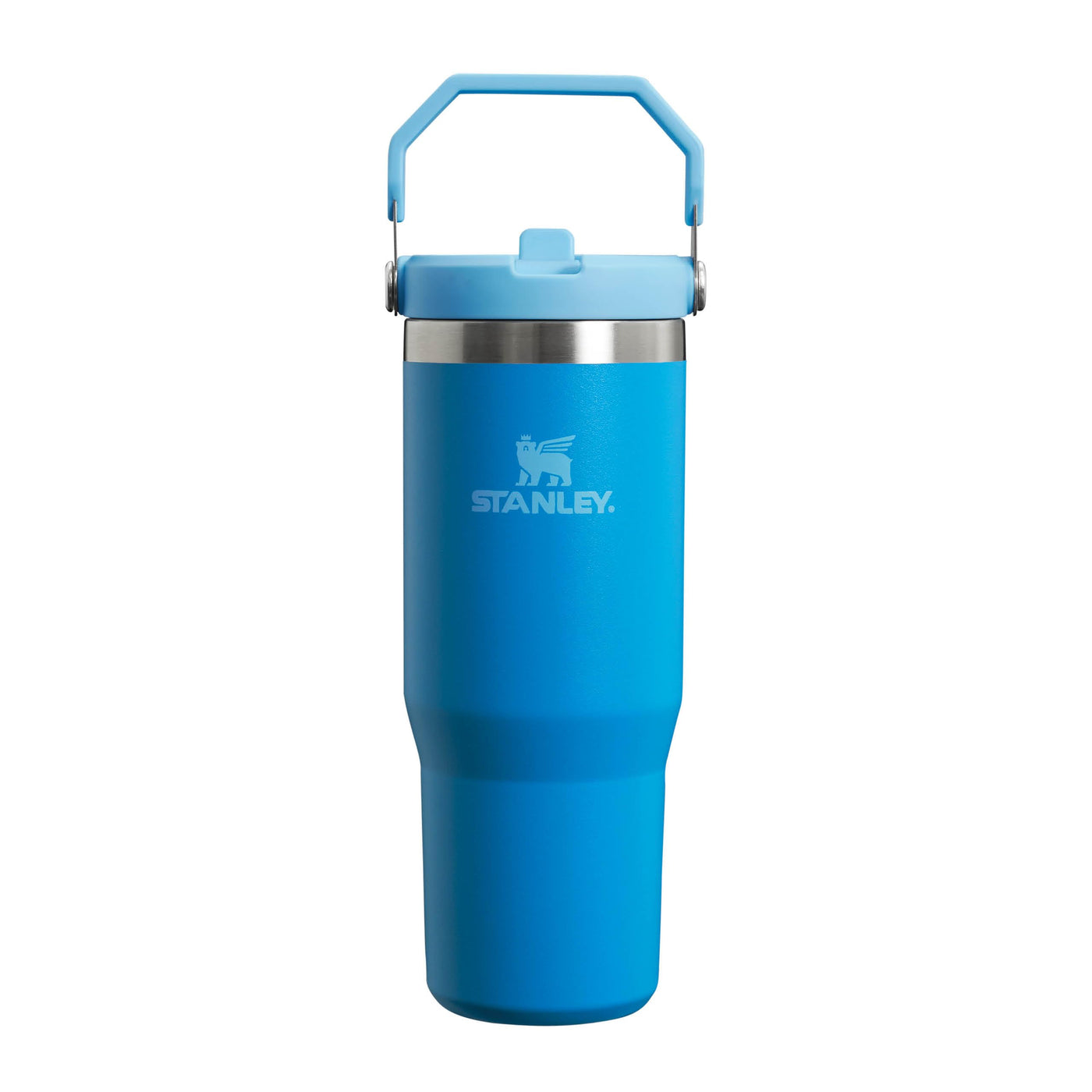 Stanley IceFlow Flip Straw Trinkflasche mit Strohhalm 0.89L - Thermosflasche Hält 12+ Stunden Kalt - Auslaufsicher - Trinkflasche Sport - Wasserflasche BPA Frei - Spülmaschinenfest - Azure