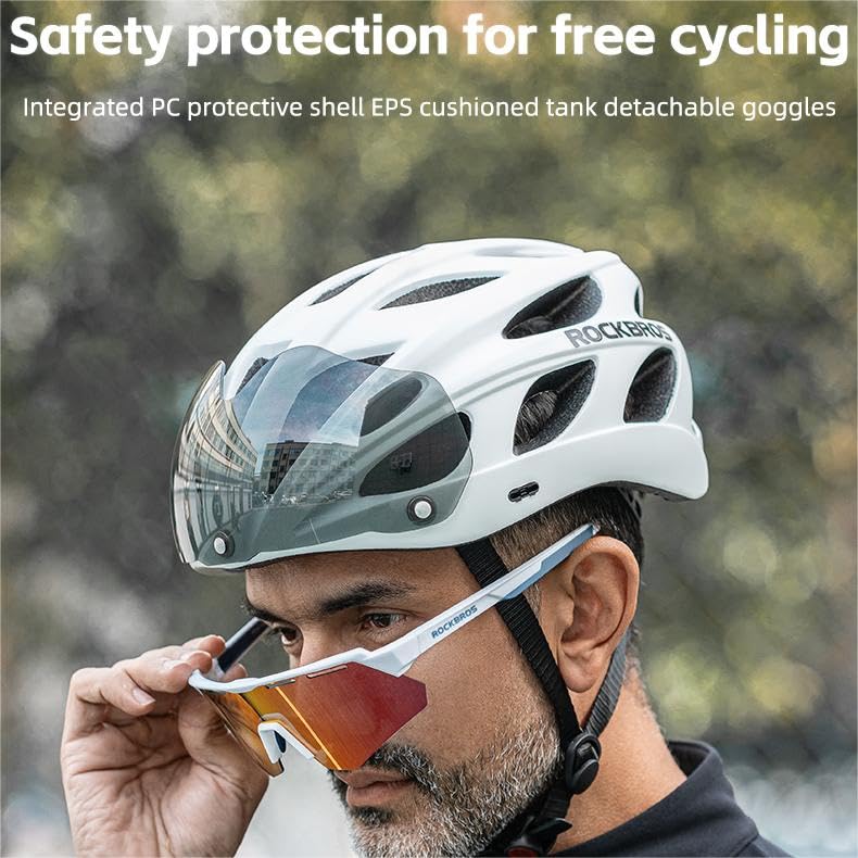 ROCKBROS Fahrradhelm Rennrad Helm Radhelm mit Abnehmbaren Visier Cityhelm Leichter Stadthelm für Damen und Herren MTB 57-62CM/58-65CM Rosa