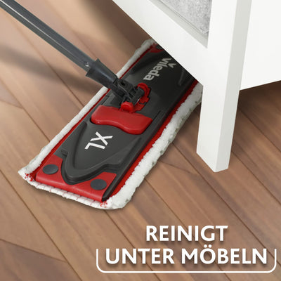 Vileda Ultramax Turbo XL Set, XL Bodenwischer mit Teleskopstiel für große Flächen, Mikrofaser-Wischbezug, Eimer mit Schleuder, für alle Hartböden, Love it Clean, Eco-Verpackung