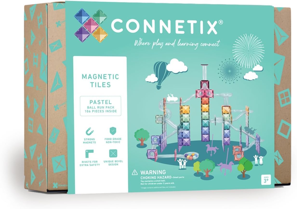 CONNETIX Magnetische Fliesen Pastell Ball Run Packen, 106 Stück
