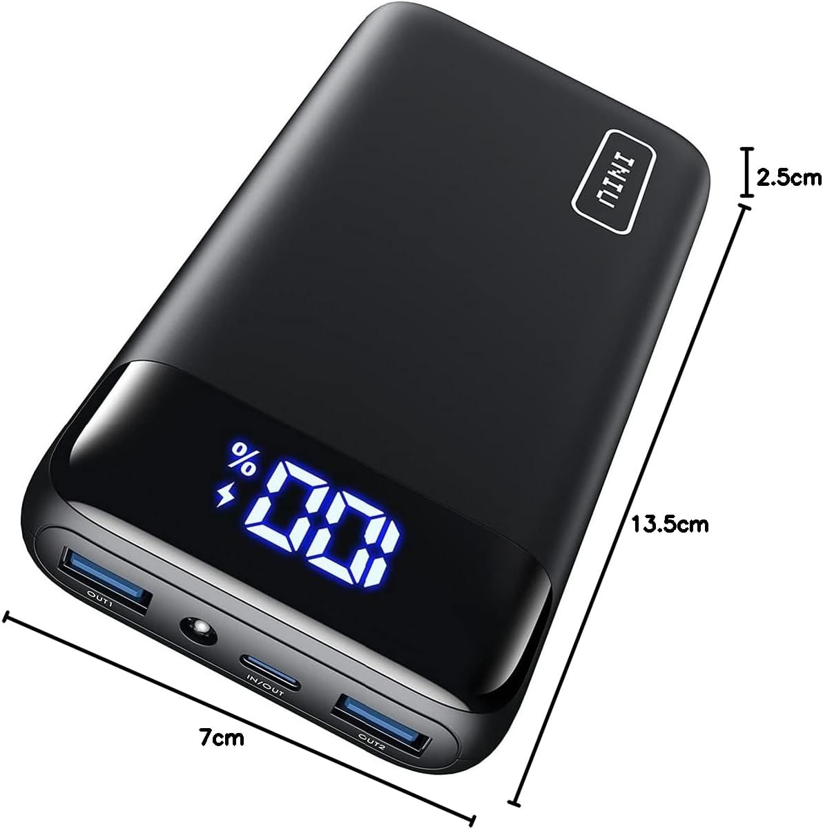 INIU Power Bank, 20000mAh 22.5W Klein Schnellladefunktion Powerbank 1 USB-C, 2 USB-A Mini Externe Handyakkus LED Display, Akkupack für iPhone 16 15 14 13 Xiaomi Samsung iPad Travel Camping Outdoor
