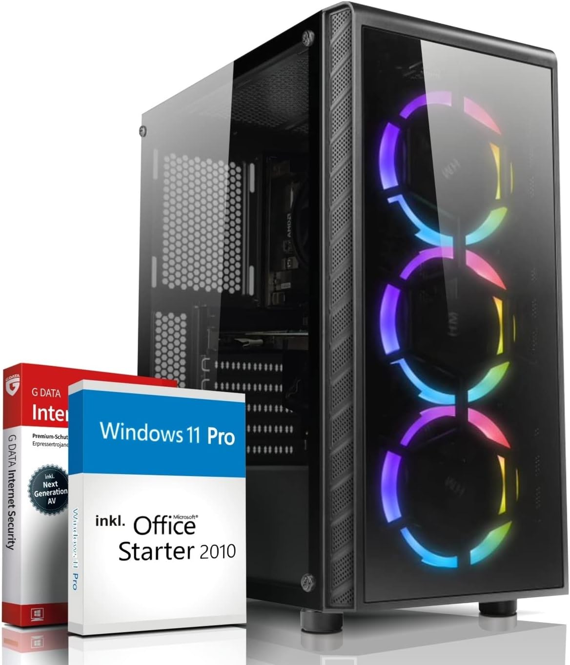 shinobee High End Gaming PC AMD Ryzen 7 5700X 16 Threads 4.60GHz • Windows 11 • Nvidia GeForce RTX3050 8 GB • 32 GB DDR4 • 1000GB SSD • WLAN • Gamer PC Computer Gaming Rechner - 7779