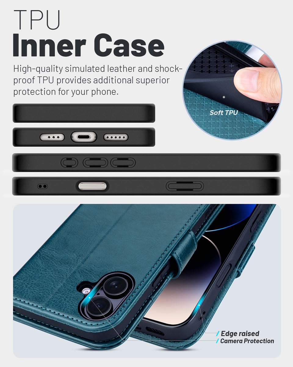 OCASE iPhone 16 Hülle Handyhülle Premium PU Leder, Kartenfach Standfun –  Testberichte aus Berlin
