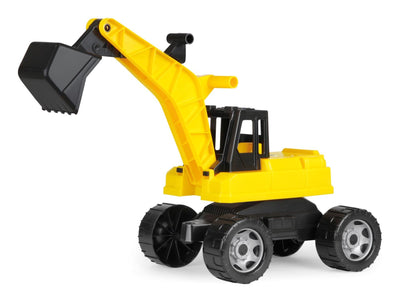 Lena 02017 - Starke Riesen Bagger, Baufahrzeug ca. 80 cm, Giga Trucks Schaufelbagger mit 2 Stahlachsen, großer Spielzeugbagger in gelb und schwarz, Baggerfahrzeug für Kinder ab 3 Jahre
