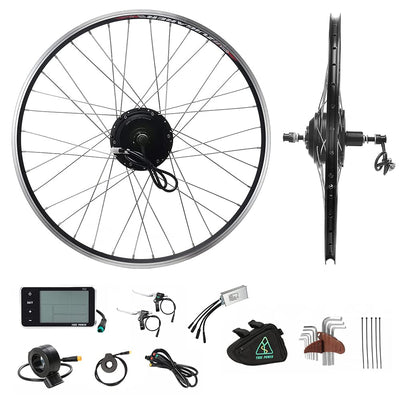 YOSE POWER E-Bike Conversion Kit 36V350W 28"(700C) Heckmotor Steckkranz Elektrofahrräder Umbausatz Cassette 28 Zoll Schwarz mit LCD Display
