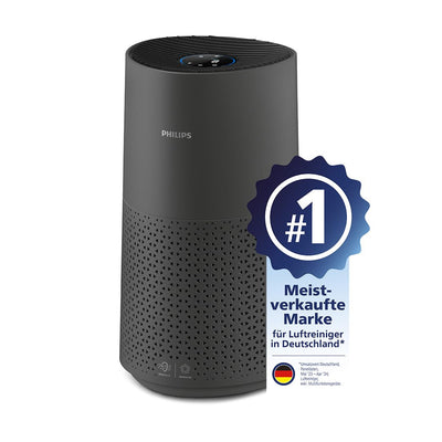 Philips Luftreiniger der Serie 1000i, Entfernt Keime, Staub und Allergene in Räumen bis zu 78 m², Schlafmodus, Grau und Schwarz (AC1715/11)