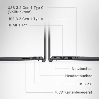 Dell Inspiron 15 (3530) Laptop - 15.6" FHD 120Hz, Intel Core i7-1355U, 16GB RAM, 512GB SSD, Intel Iris Xe Graphics, Windows 11 Home, German QWERTY Keyboard Layout - Black