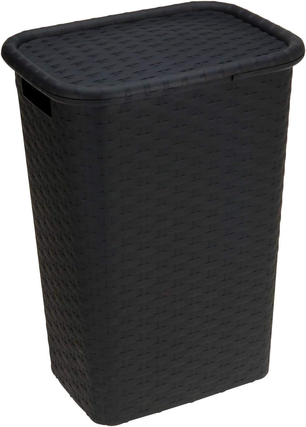 Wäschekorb Wäschebox in Flecht Rattan Optik 65 Liter - schwarz - Wäschetruhe Wäschekorb