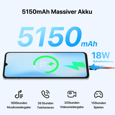UMIDIGI F3S Android Smartphone Ohne Vertrag,6GB + 128GB Handy ohne vertrag, 6.7 Inch Phone, 48MP Triple Camera, 5150mAh Battery Android 11 Intelligent Mobile Phone Fingerprint/Octa Core/4G LTE/OTG