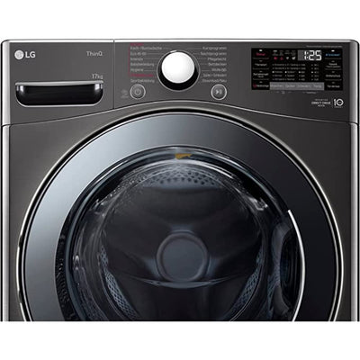 LG F11WM17TS2B, Frontlader-Waschmaschine 17 kg, Klasse E, 1.100 U./Min., 70x77x99 cm, Turbowash 59 Minuten, 6 Motion DirectDrive, Wi-Fi, Metallic Black Steel