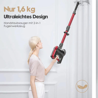 Akitas V10 30V 450W 45kPa 60 Minuten Akku Staubsauger kabellos Stielstaubsauger aufrecht und handgehalten, Leichtgewicht mit bürstenlosem digitalem BLDC-Motor, geeignet für Teppiche und Tierhaare