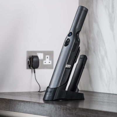 Shark WandVac 1.0 kabelloser Mini-Handstaubsauger, klein und leicht, leistungsstarker Akku-Handstaubsauger mit Staubpinsel/Fugendüse und Multi-Oberflächen-Aufsatz, Ladestation, Grau, WV200EU