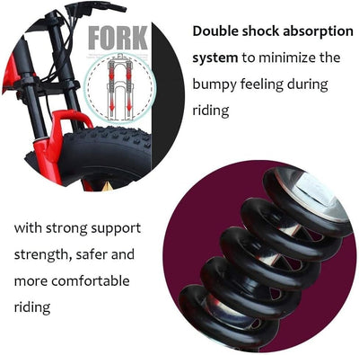 Kcolic Mountainbike, 26 Zoll 21 Gang Fat Tire Fahrrad, Rahmen Aus Kohlenstoffstahl, Vollfederung, Doppelscheibenbremse, 4,0 Zoll Dicke Räder Für Trail Und Strandfahrten D,26in21