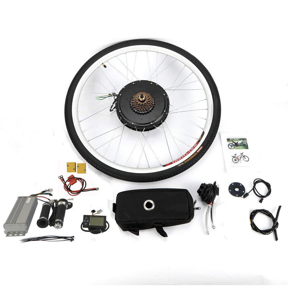 MINUS ONE Elektrisches 28” Fahrrad-Umbausatz E-Bike Conversion Kit Elektrofahrrad Kit Hinterrad Elektrofahrrad Motor Umbausatz (48V 1000W mit LCD)