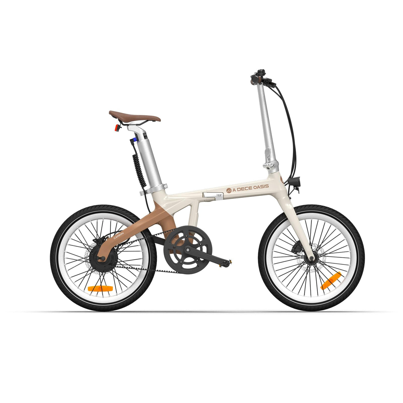 ADO E-Bike Air Carbon Elektrofahrrad, 2*Elektrofahrrad,ebike Damen/ebike Herren,Bike,klapprad Riemenantrieb 14,5Kg IPS LCD Display, GPS,ADO APP,250W (Weiß+Schwarz)