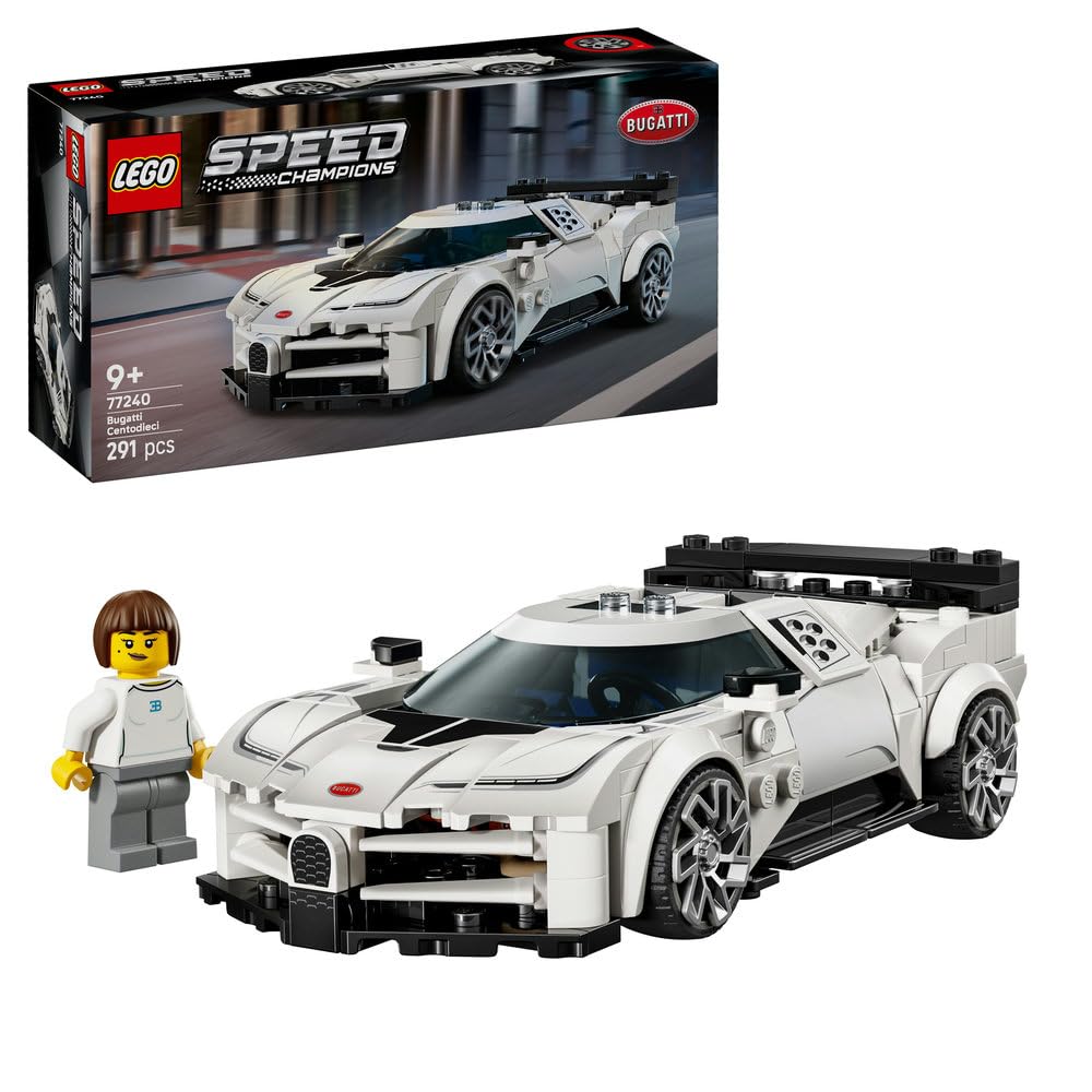 LEGO Speed Champions Bugatti Centodieci Hypersportwagen (77240); Spielzeug für Jungen und Mädchen; Bauset mit Auto und 1 Minifigur zum Sammeln; Geschenk für Kinder ab 9 Jahren