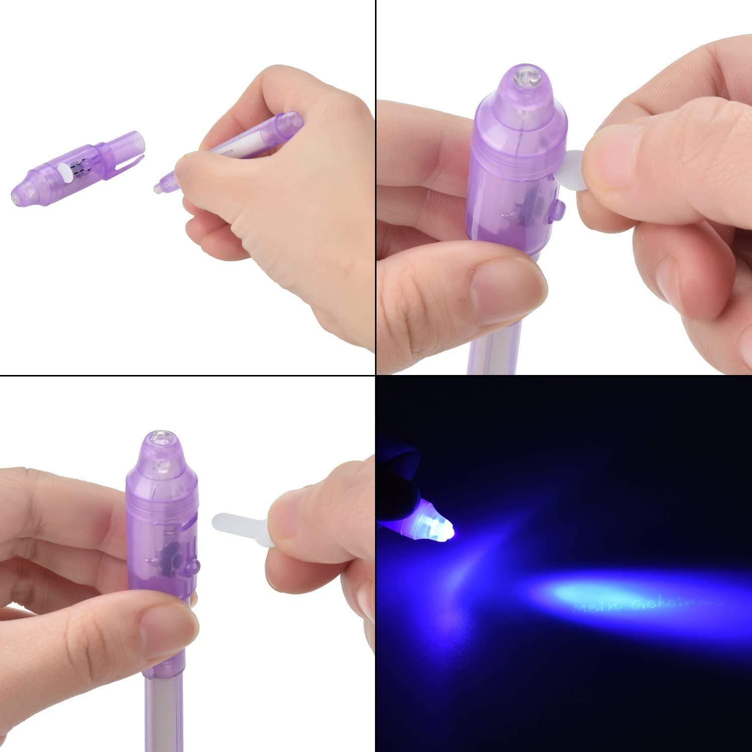 12 Stück Geheimstift Mit UV-Licht , Unsichtbar Schreiben , Lesbar Durch Licht Hillfield 12 Stück Geheimstift Mit UV-Licht , Unsichtbar Schreiben , Lesbar Durch Licht Hillfield