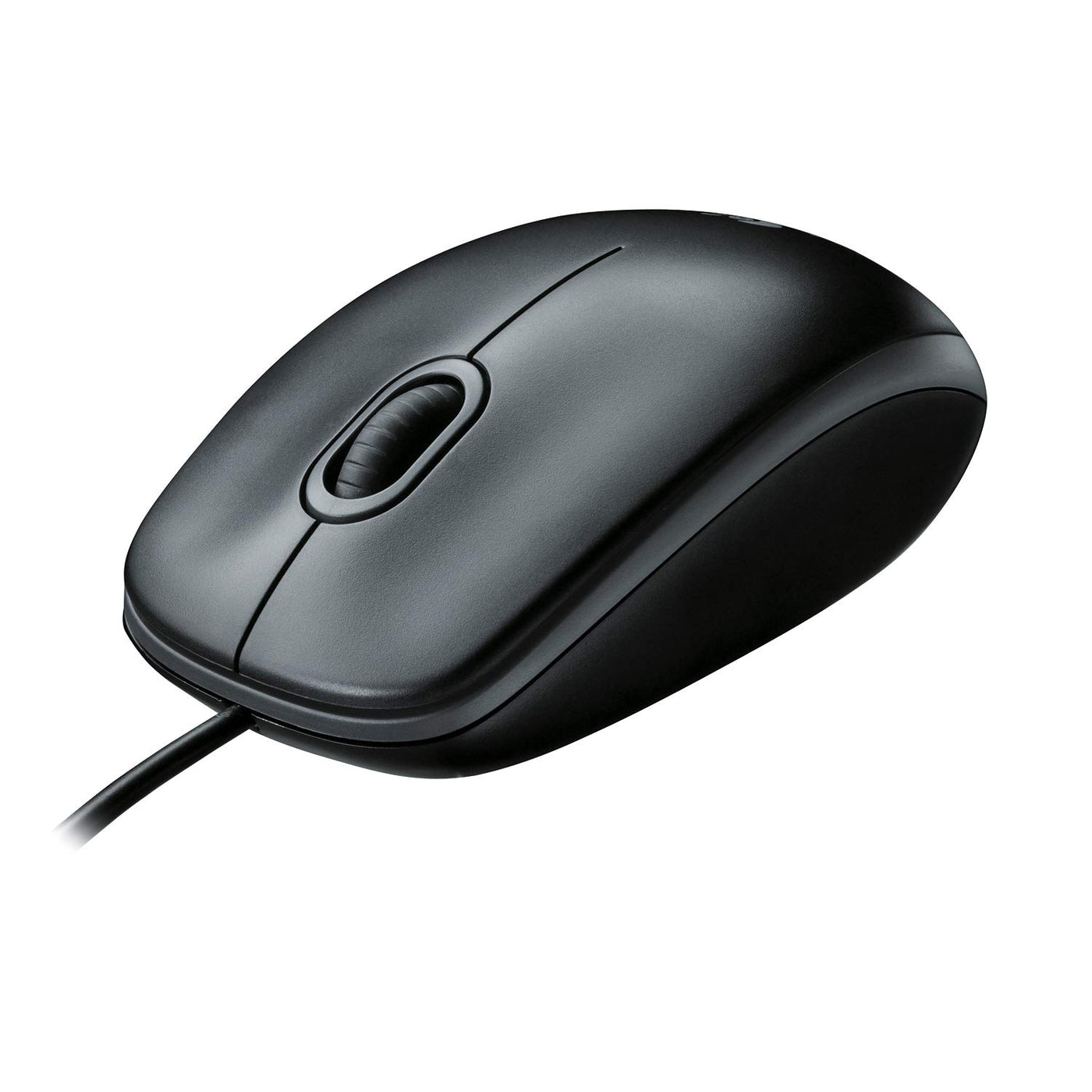 Logitech B100 Maus mit Kabel, USB-Anschluss, 800 DPI Optischer Sensor, 3 Tasten, Für Links- und Rechtshänder, PC/Mac - Schwarz