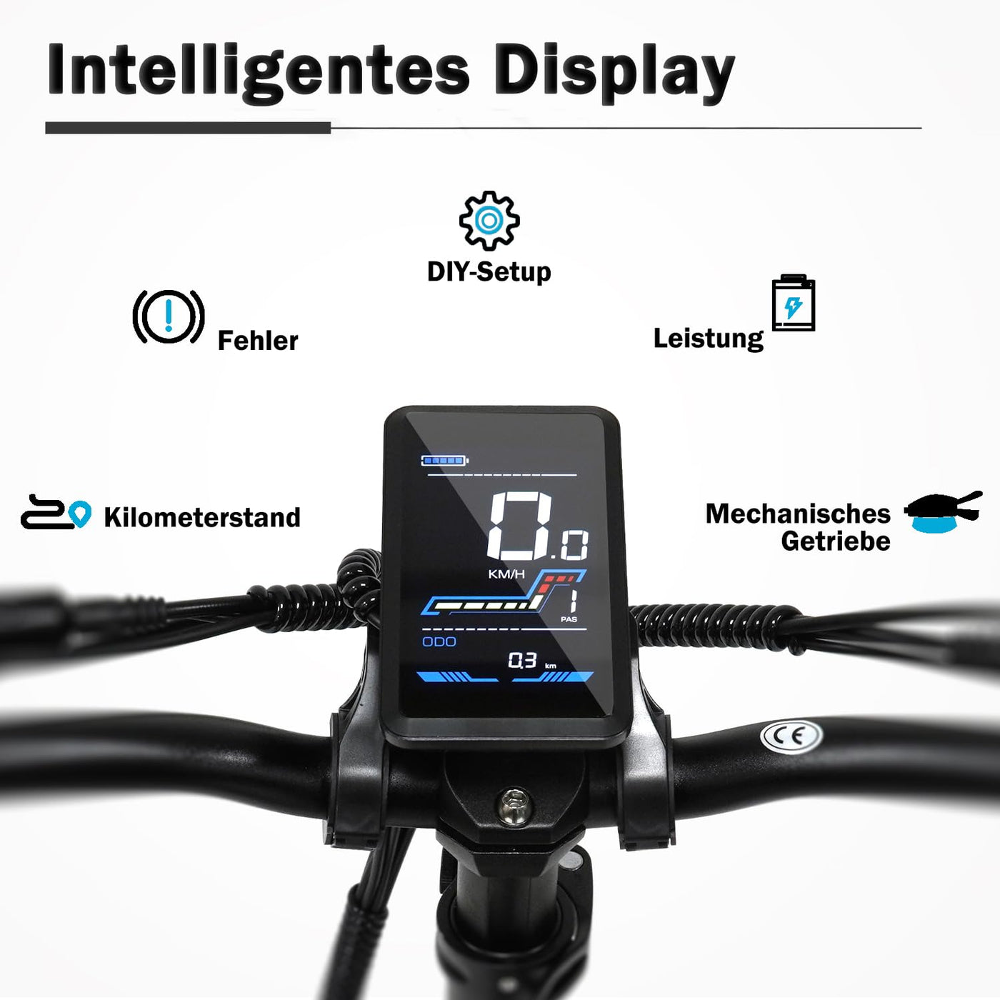 Klapprad E-Bike, E Bike Elektrofahrrad mit 48V/24Ah Samsung-Akku, Bis zu 140KM | Hinterradmotor 48V, 65N.m | Hydraulic Disc Brake | E Klapprad mit Rückspiegel & Korb, Elektrofahrrad für Herren Damen