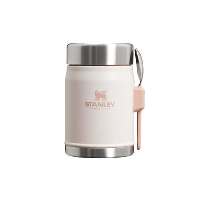 Stanley Classic Legendary Thermobehälter für Essen mit Göffel 400 ml - Hält 7 Stunden Heiß oder Kalt - Edelstahl Warmhaltebehälter Essen - BPA-Frei - Spülmaschinenfest - Rose Quartz